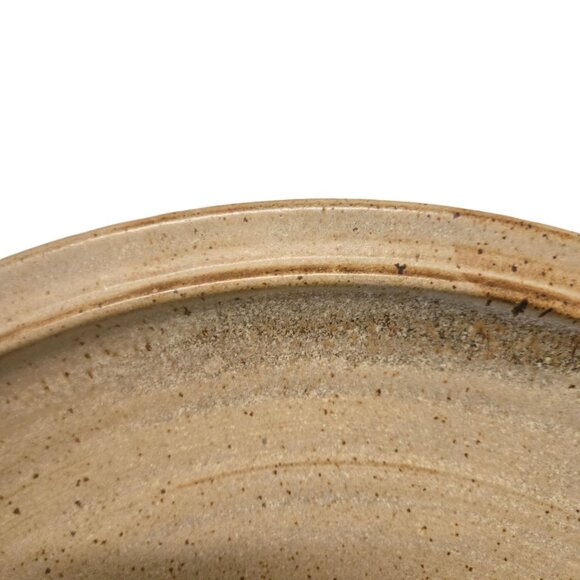 Stoneware Pottery Wall Art Plate Abstract Design Signed Handmade Neutral Tones - Picture 16 of 16